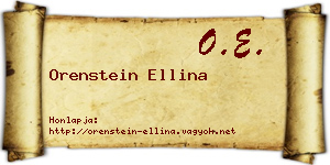 Orenstein Ellina névjegykártya